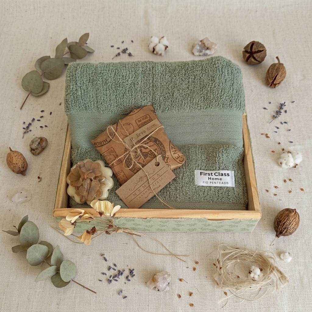 Natureza Viva: Toalha Chronos Verde, Sabonete Natura & Vela de Abelha - Imagem 6